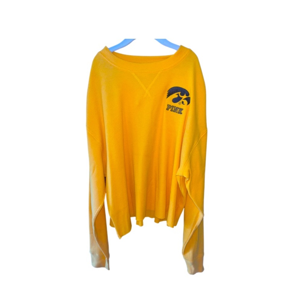 Iowa Hawkeyes logo cropped sweater size small, brand is PINK